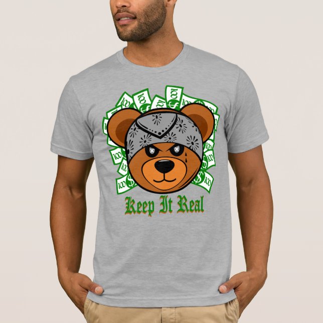 Gangsta Bear Chicano Cholo Mexican Vato Gangster T-Shirt (Front)