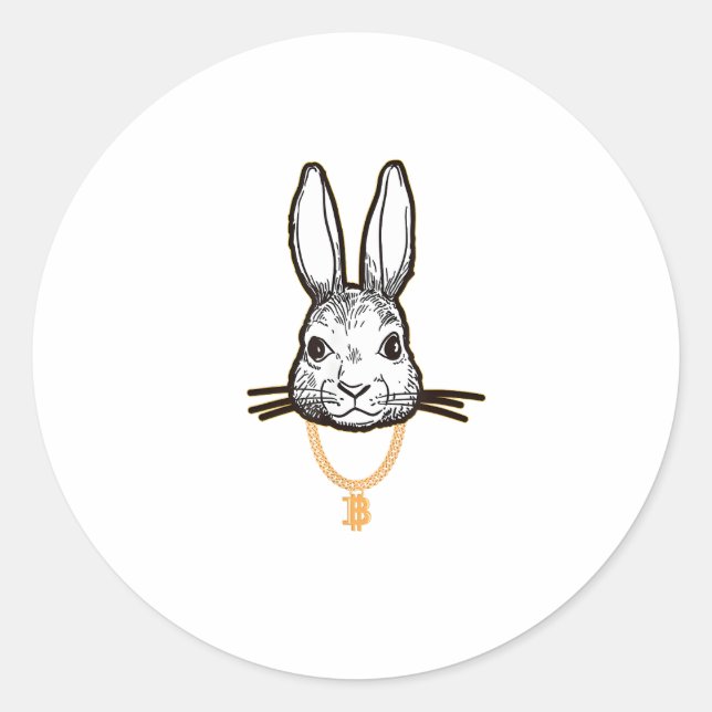 Gangsta Bunny Rabbit Bitcoin TShirt Crypto Coin Mi Classic Round Sticker (Front)
