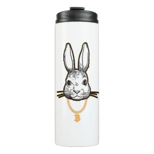 Gangsta Bunny Rabbit Bitcoin TShirt Crypto Coin Mi Thermal Tumbler