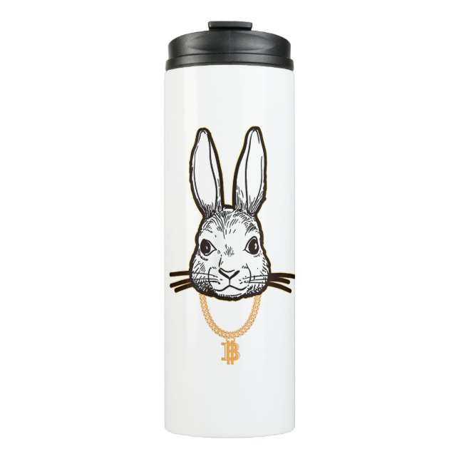 Gangsta Bunny Rabbit Bitcoin TShirt Crypto Coin Mi Thermal Tumbler (Front)