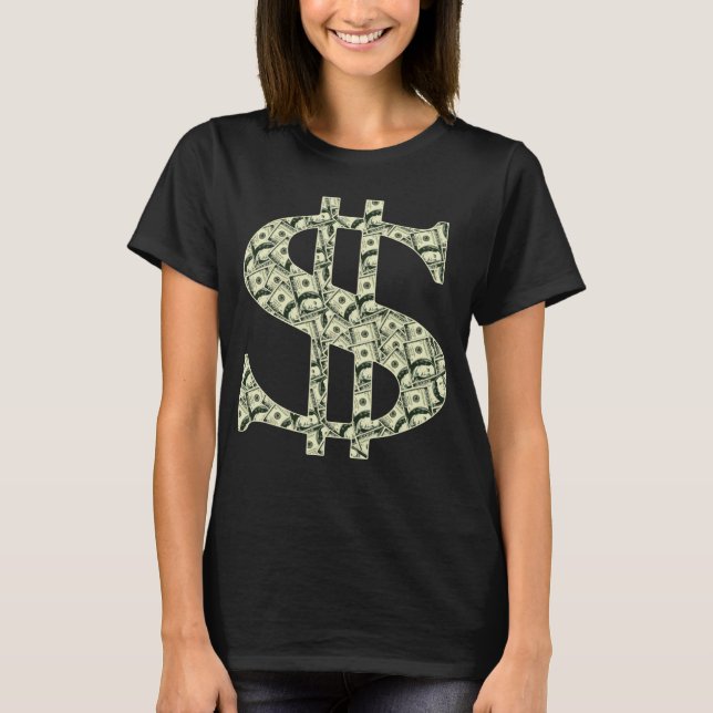 Gangsta Dollar Sign Cool Hip hop Rap   Money T-Shirt (Front)