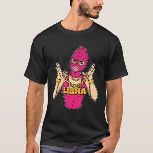 Gangsta Girl Libra Masked Gangster Woman with Gold T-Shirt