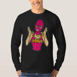 Gangsta Girl Virgo Masked Gangster Woman With Gold T-Shirt