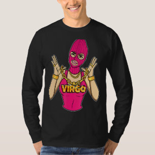 Gangsta Girl Virgo Masked Gangster Woman With Gold T-Shirt
