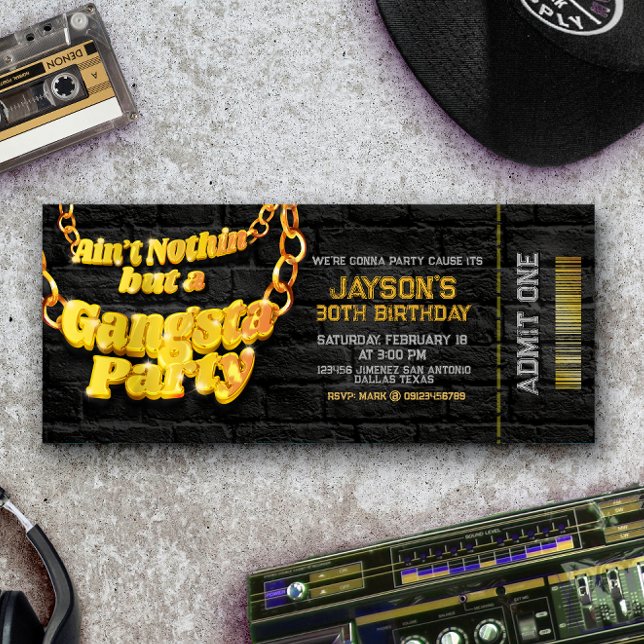 Gangsta Party - Hiphop Theme Ticket Invitation (Gangsta Party - Hiphop Theme Ticket Invitation)