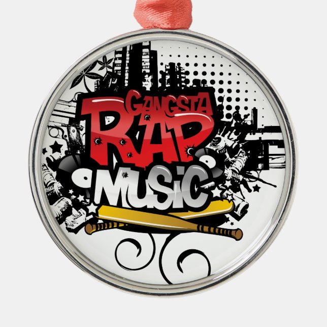 Gangsta Rap Music Metal Tree Decoration (Front)