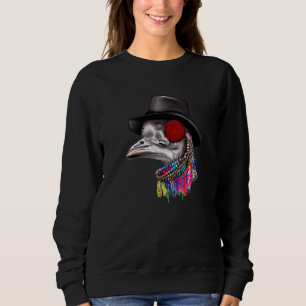 Gangsta Rap Ostrich Hat Necklaces  Animal Festival Sweatshirt
