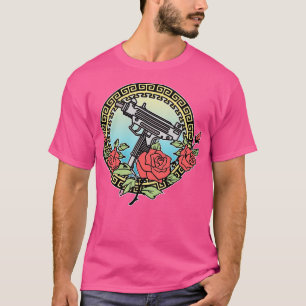 Gangsta Roses Aesthetic Tattoo Style Illustration  T-Shirt