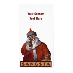 Gangsta Santa custom labels