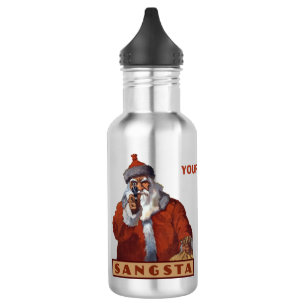 Gangsta Santa custom monogram water bottles