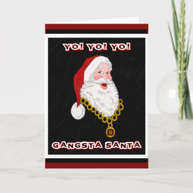 Gangsta Santa Greeting Card (Front)