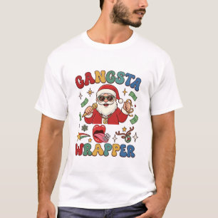 Gangsta Wrapper Christmas Santa Microphone Money T-Shirt