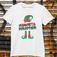 Gangsta Wrapper Elf Legs Hat Red Green Funny Xmas