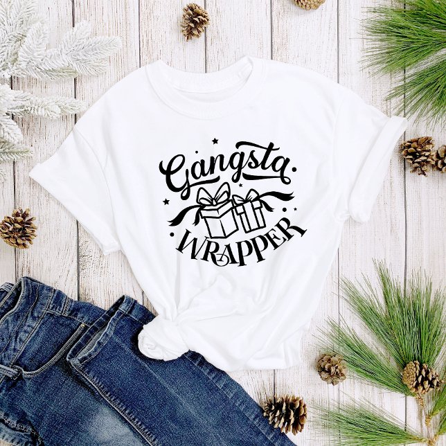 Gangsta Wrapper Fun Cute Christmas Women's T-Shirt (Creator Uploaded)