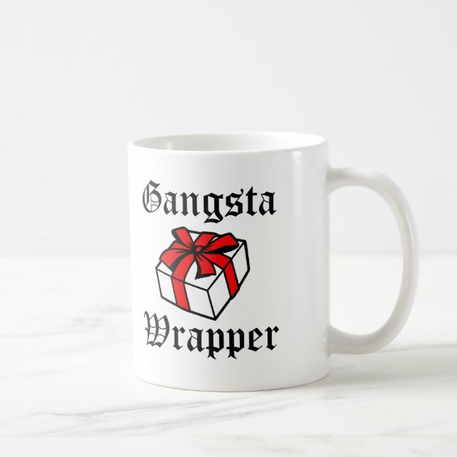 Gangsta Wrapper Funny Christmas Holidays Coffee Mug (Right)