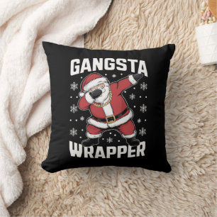 Gangsta Wrapper Funny Dabbing Santa Christmas Cushion