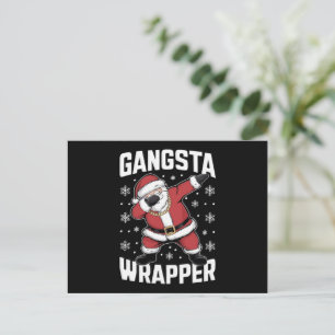 Gangsta Wrapper Funny Dabbing Santa Christmas Holiday Postcard