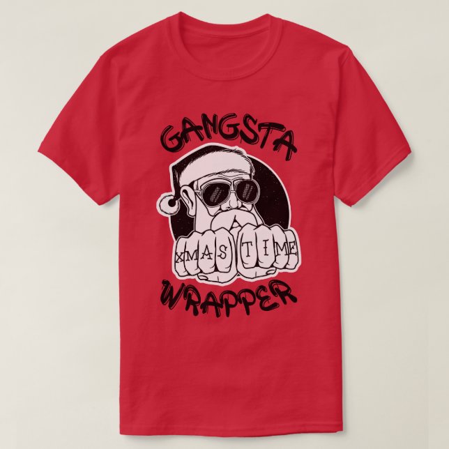 Gangsta Wrapper Funny Santa Claus Gangster (Light  T-Shirt (Design Front)