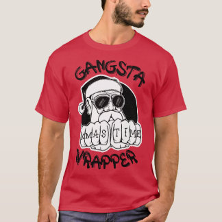 Gangsta Wrapper Funny Santa Claus Gangster (Light T-Shirt
