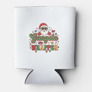 Gangsta Wrapper Santa Christmas Can Cooler