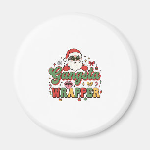 Gangsta Wrapper Santa Christmas Magnet