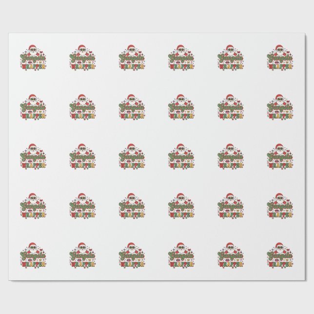 Gangsta Wrapper Santa Christmas Wrapping Paper (Flat)