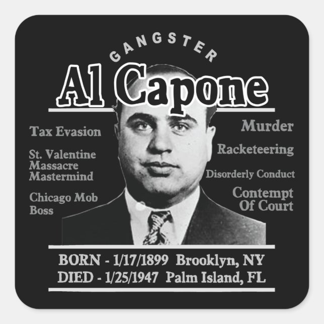 Gangster Al Capone Square Sticker (Front)