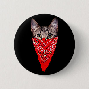 Gangster cat 6 cm round badge