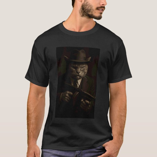 Gangster Cat T-Shirt (Front)