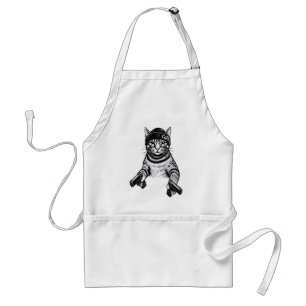 Gangster Cat Tattoo Art   Cool Streetwear Kitty Standard Apron