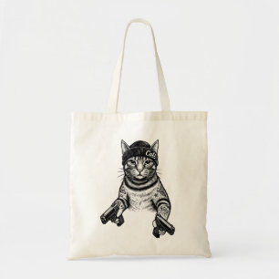 Gangster Cat Tattoo Art Cool Streetwear Kitty Tote Bag