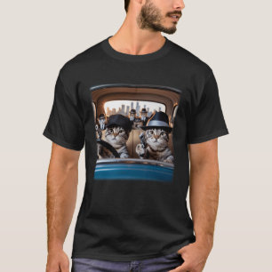 Gangster Cats Street Cat Gang In Car Meme The Meow T-Shirt