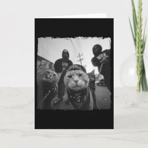 Gangster Cats Streetwear Cool Cat Motif Funny  Card