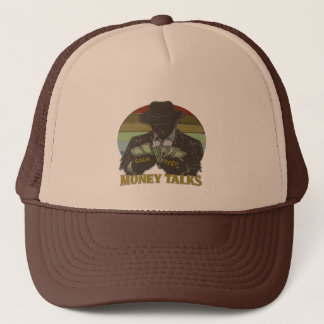 Gangster counting cash trucker hat