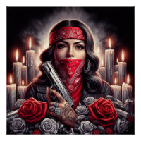 Gangster Girl Hip Hop chicano art graphic