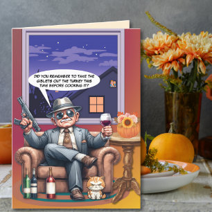 Gangster Grandpa's Thanksgiving Lesson Holiday Card