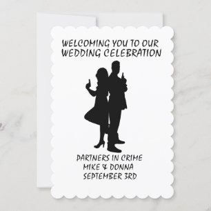 GANGSTER GUNS THEME WEDDING INVITATIONS