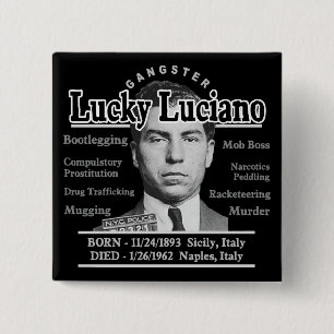 Gangster Lucky Luciano 15 Cm Square Badge