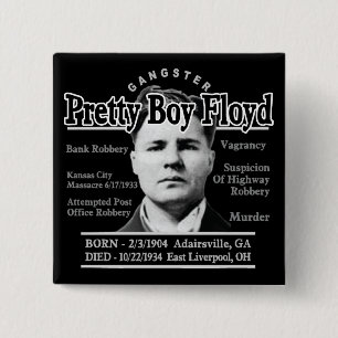 Gangster Pretty Boy Floyd 15 Cm Square Badge