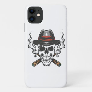 Gangster skull with fedora hat Case-Mate iPhone case