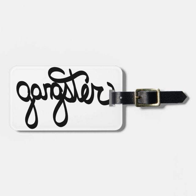 gangster-typography luggage tag (Front Horizontal)