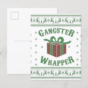 Gangster Wrapper Ugly Sweater Postcard
