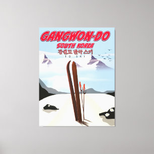Gangwon do korea Ski poster Canvas Print