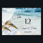 Gannets Beach Wedding Table Number Card<br><div class="desc">Wedding table number card featuring two gannets on the beach. Beautiful for a coastal wedding celebration for animal lovers.</div>
