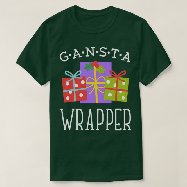 Gansta Wrapper Christmas Gift Boxes T-Shirt (Design Front)