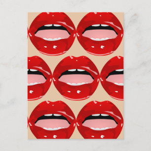 GAP TOOTH GIRL RED LIPS POSTCARDS