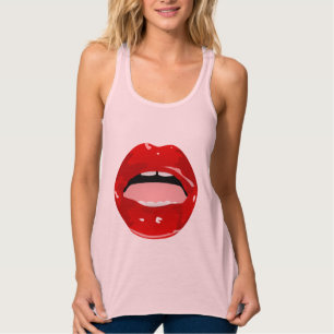Gap toothed Girl, red lips T-shirts