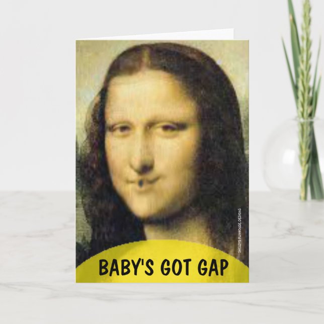 Gapped tooth Funny Monalisa Greeting Cards (Front)