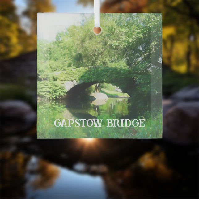 Gapstow Bridge In Central Park Glass Tree Decoration (Creator Uploaded)