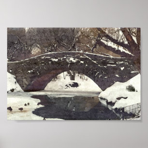 GAPSTOW BRIDGE IN CENTRAL PARK IN WINTER POSTER
